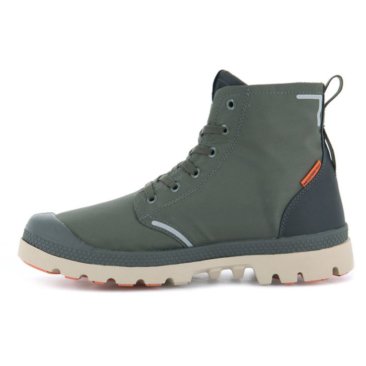 Palladium Pampa Lite+ Recycle WP+ Women's Boots Olive | UK J628-UJG